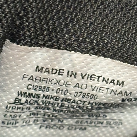 Nike Womens React Hyperset Women's Volleyball Shoe black white size 9.5 - Picture 7 of 9